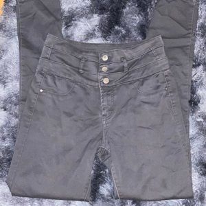 High waisted grey pants